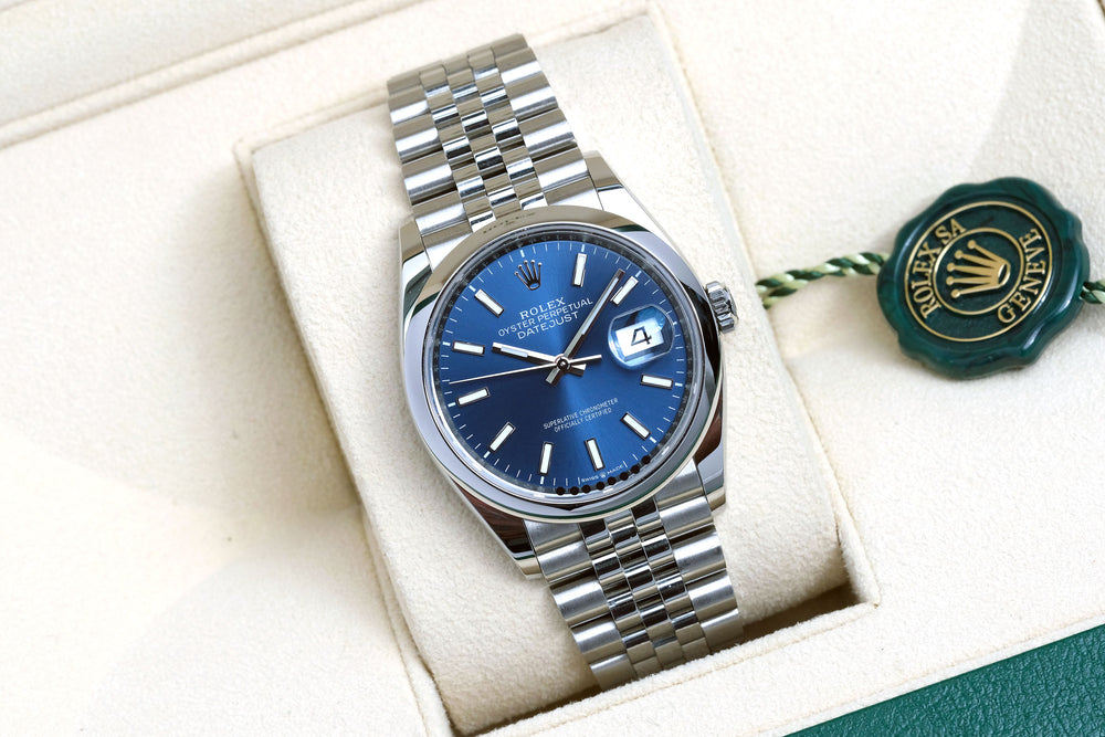 Rolex 2021 Steel 126200 Datejust 36mm Blue Dial Jubilee Band w/ Original Rolex Box & Warranty Papers