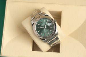 Rolex 2024 NEW SS 126334 Datejust 41 Mint Green Dial w/ Original Rolex Box & Warranty Card