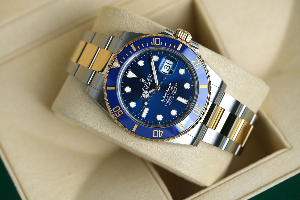
                
                    Load image into Gallery viewer, Rolex 2023 NEW SS/18k 116613LB Ceramic Submariner &amp;quot;Bluesy&amp;quot; w/ Original Rolex Box &amp;amp; Warranty Card
                
            