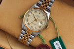 Rolex 1995 Steel & 18k Yellow Gold 16233 Datejust 36mm Pyramid Roman Dial w/ Original Rolex Box & Warranty Papers