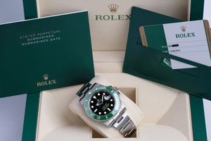 Rolex 2015 SS 116610 Submariner Factory 116610LV Green Bezel Insert w/ Original Rolex Box & Warranty Card